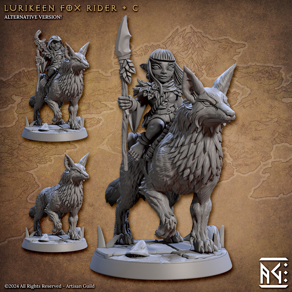 3D Printed Artisan Guild Lurikeens Fox Riders Deeproot Lurikeen Set 28mm 32mm (Online Only)