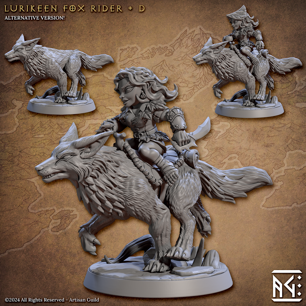 3D Printed Artisan Guild Lurikeens Fox Riders Deeproot Lurikeen Set 28mm 32mm (Online Only)