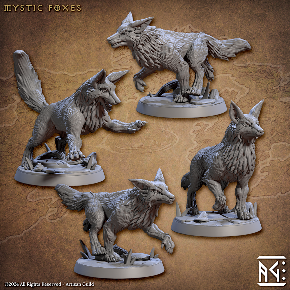 3D Printed Artisan Guild Lurikeens Fox Riders Deeproot Lurikeen Set 28mm 32mm (Online Only)