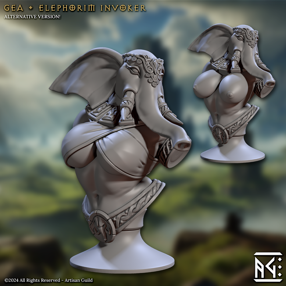 3D Printed Artisan Guild Elephorim Ivory Sentinel Bust Set 28mm 32mm (Online Only)