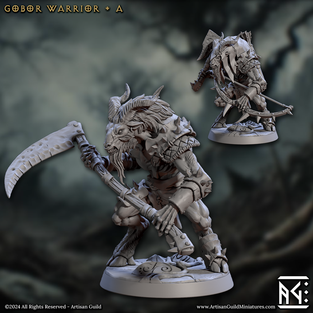 3D Printed Artisan Guild Gobor Warriors Set Rise of the Beastmen Set 28mm 32mm (Online Only)