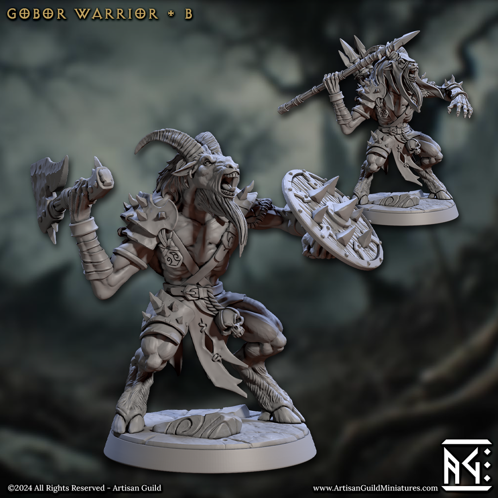 3D Printed Artisan Guild Gobor Warriors Set Rise of the Beastmen Set 28mm 32mm (Online Only)