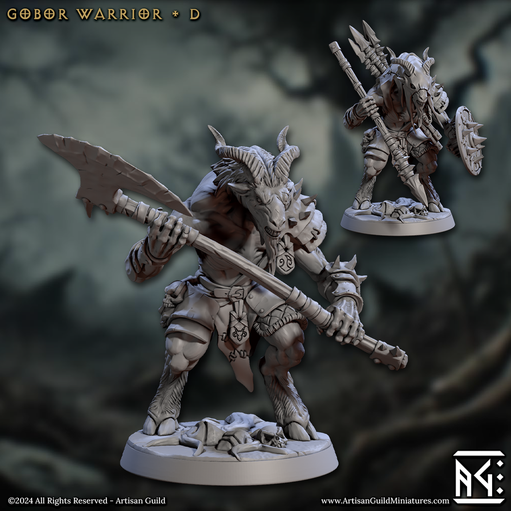 3D Printed Artisan Guild Gobor Warriors Set Rise of the Beastmen Set 28mm 32mm (Online Only)