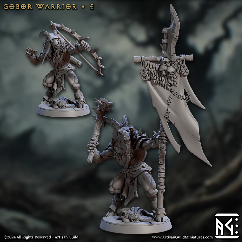 3D Printed Artisan Guild Gobor Warriors Set Rise of the Beastmen Set 28mm 32mm (Online Only)
