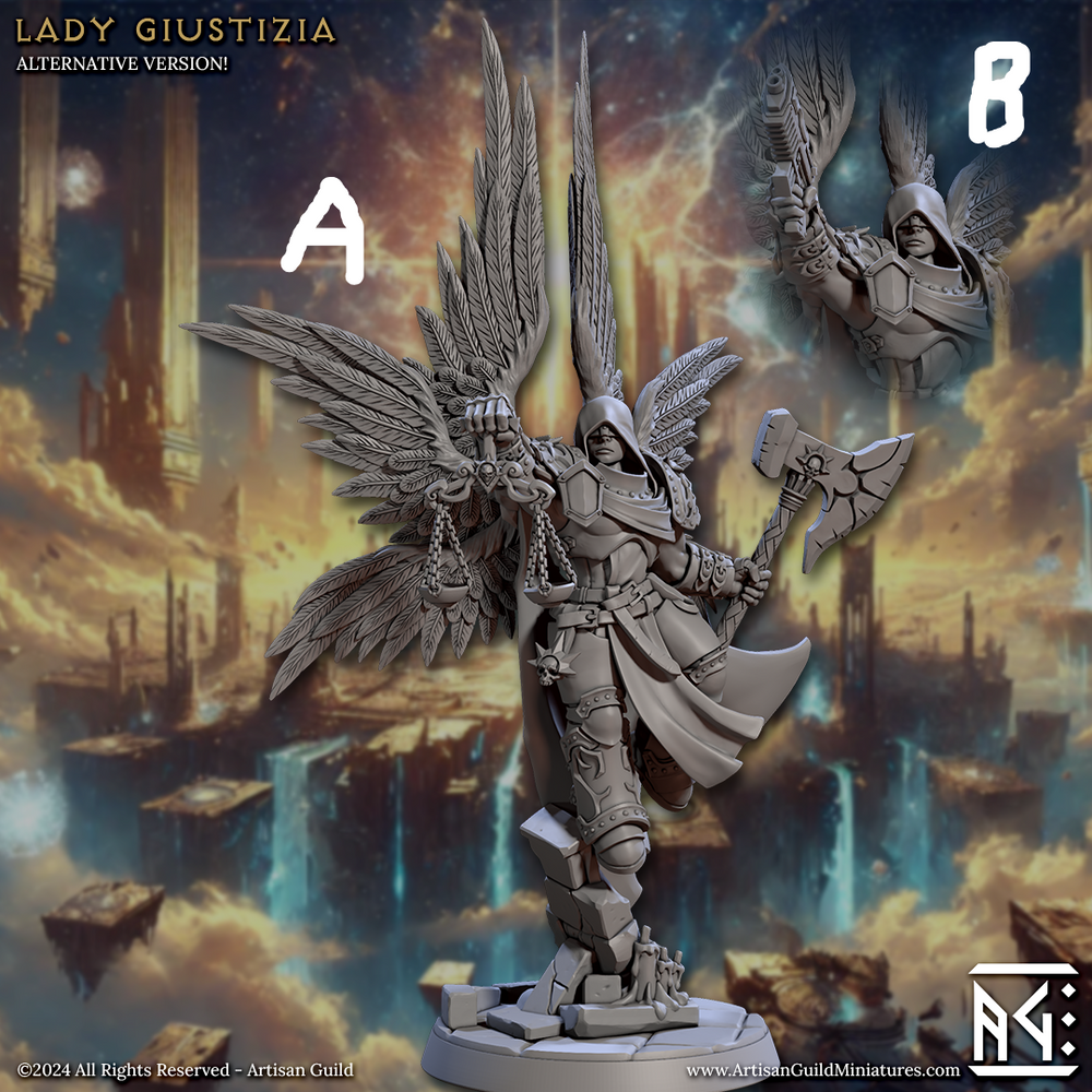 3D Printed Artisan Guild Lady Giustizia Wrath of the Malakim Set 28mm 32mm (Online Only)