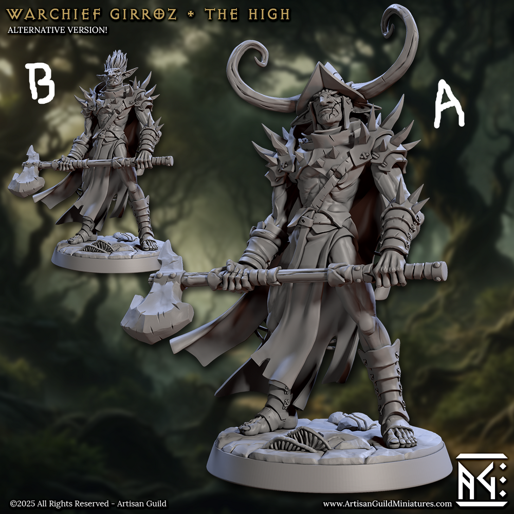 3D Printed Artisan Guild Warchief Girroz The High Faldorn Hobgoblin Set 28mm 32mm (Online Only)