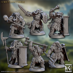 3D Printed Artisan Guild Ivory Sentinels Elephorim Ivory Sentinels 28mm 32mm (Online Only)
