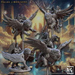 3D Printed Artisan Guild Malakim Lionriders Wrath of the Malakim Set 28mm 32mm (Online Only)