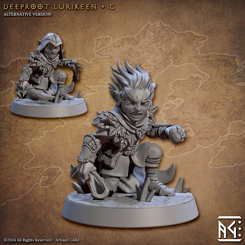 3D Printed Artisan Guild Deeproot Lurikeens Deeproot Lurikeen Set 28mm 32mm (Online Only)