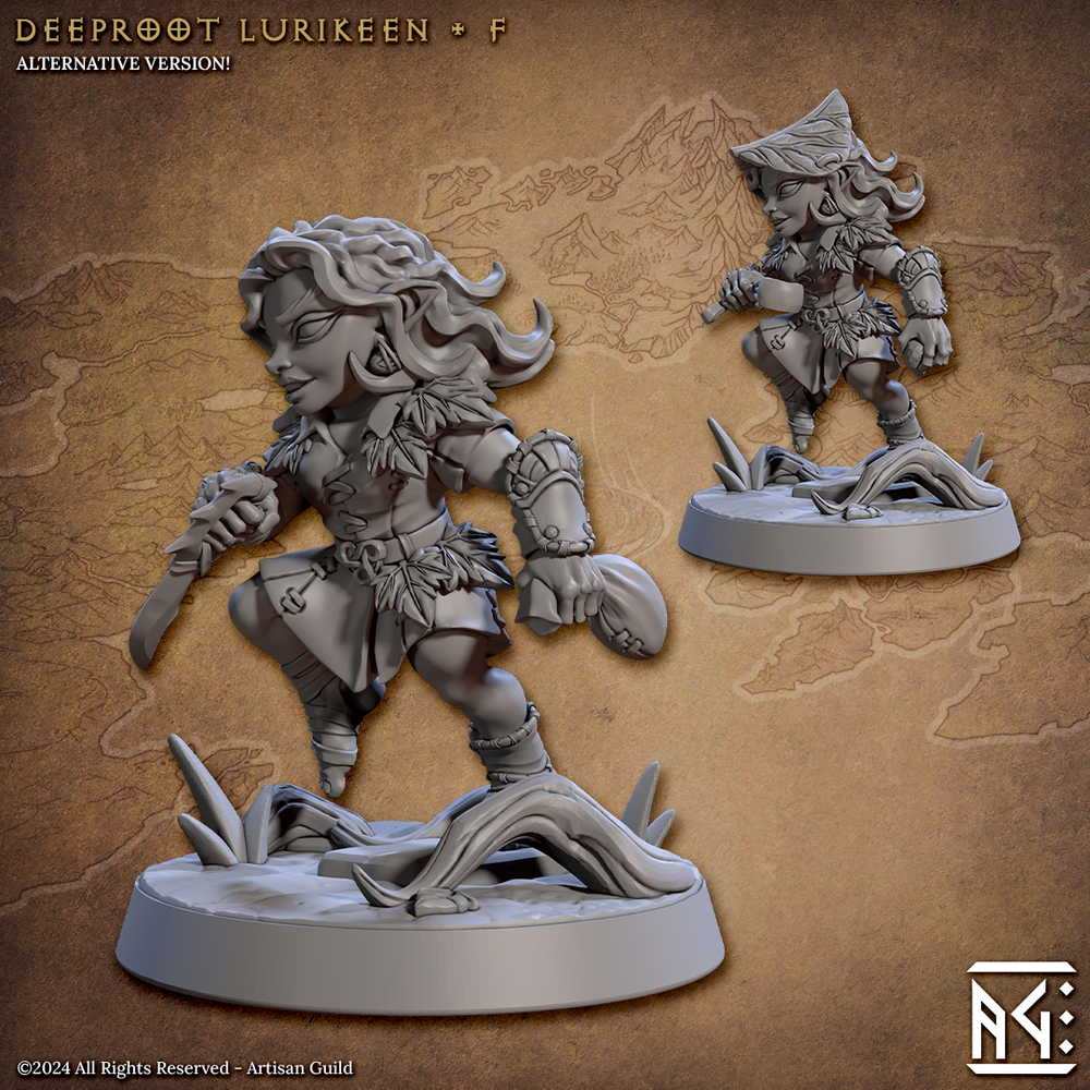 3D Printed Artisan Guild Deeproot Lurikeens Deeproot Lurikeen Set 28mm 32mm (Online Only)