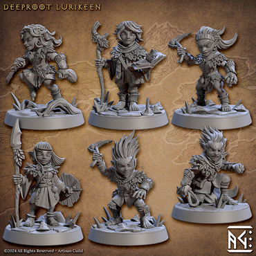 3D Printed Artisan Guild Deeproot Lurikeens Deeproot Lurikeen Set 28mm 32mm (Online Only)