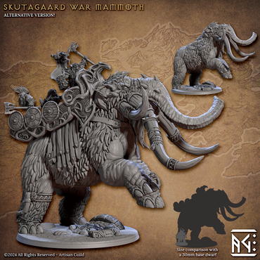 3D Printed Artisan Guild Skutagaard War Mammoth Dwarf Berserkers Set 28mm 32mm (Online Only)