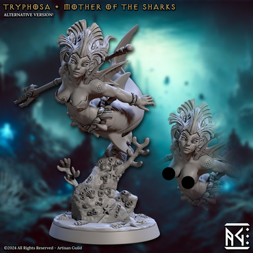 3D Printed Artisan Guild Tryphosa Mother of the Sharks Mirmidons of the Death Tide 28mm 32mm (Online Only)