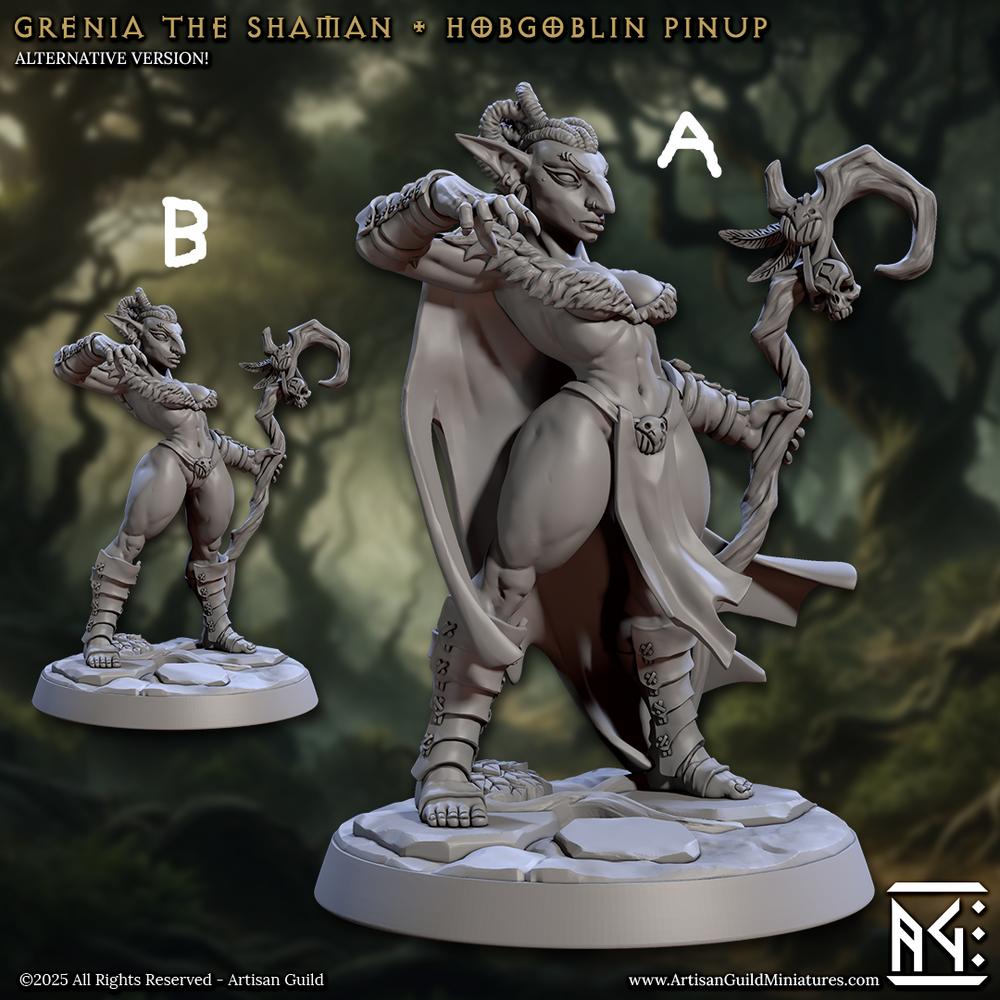 3D Printed Artisan Guild Grenia the Shaman Faldorn Hobgoblin Set 28mm 32mm (Online Only)