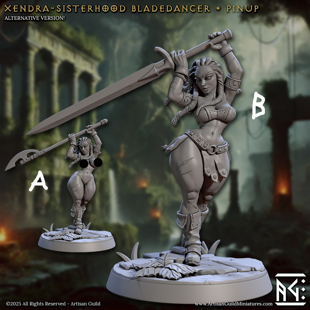 3D Printed Artisan Guild Xendra - Sisterhood Bladedancer Veiled Sisterhood Set 28mm 32mm (Online Only)