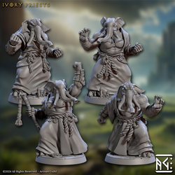 3D Printed Artisan Guild Ivory Priests Elephorim Ivory Sentinels 28mm 32mm (Online Only)