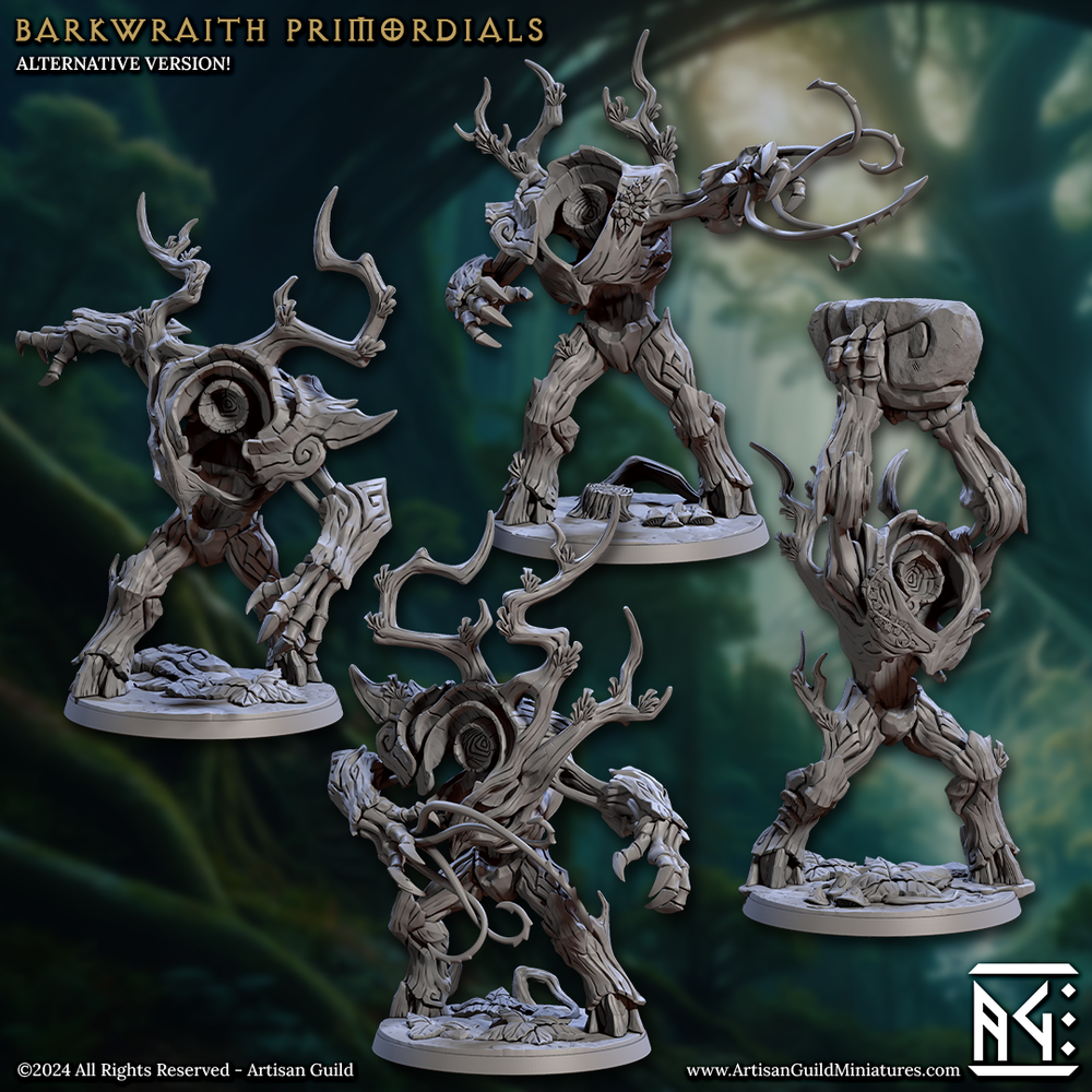3D Printed Artisan Guild Barkwraith Primordials Barkwraith Spriggans Set 28mm 32mm (Online Only)