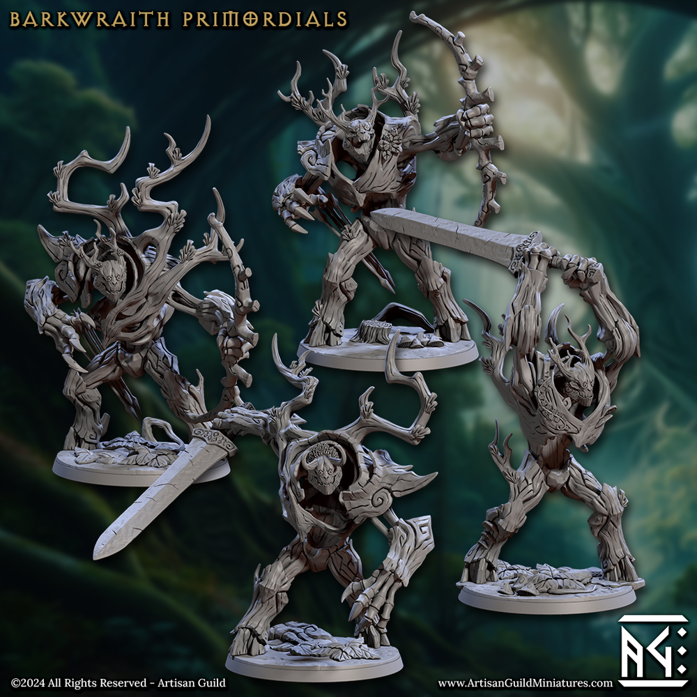 3D Printed Artisan Guild Barkwraith Primordials Barkwraith Spriggans Set 28mm 32mm (Online Only)