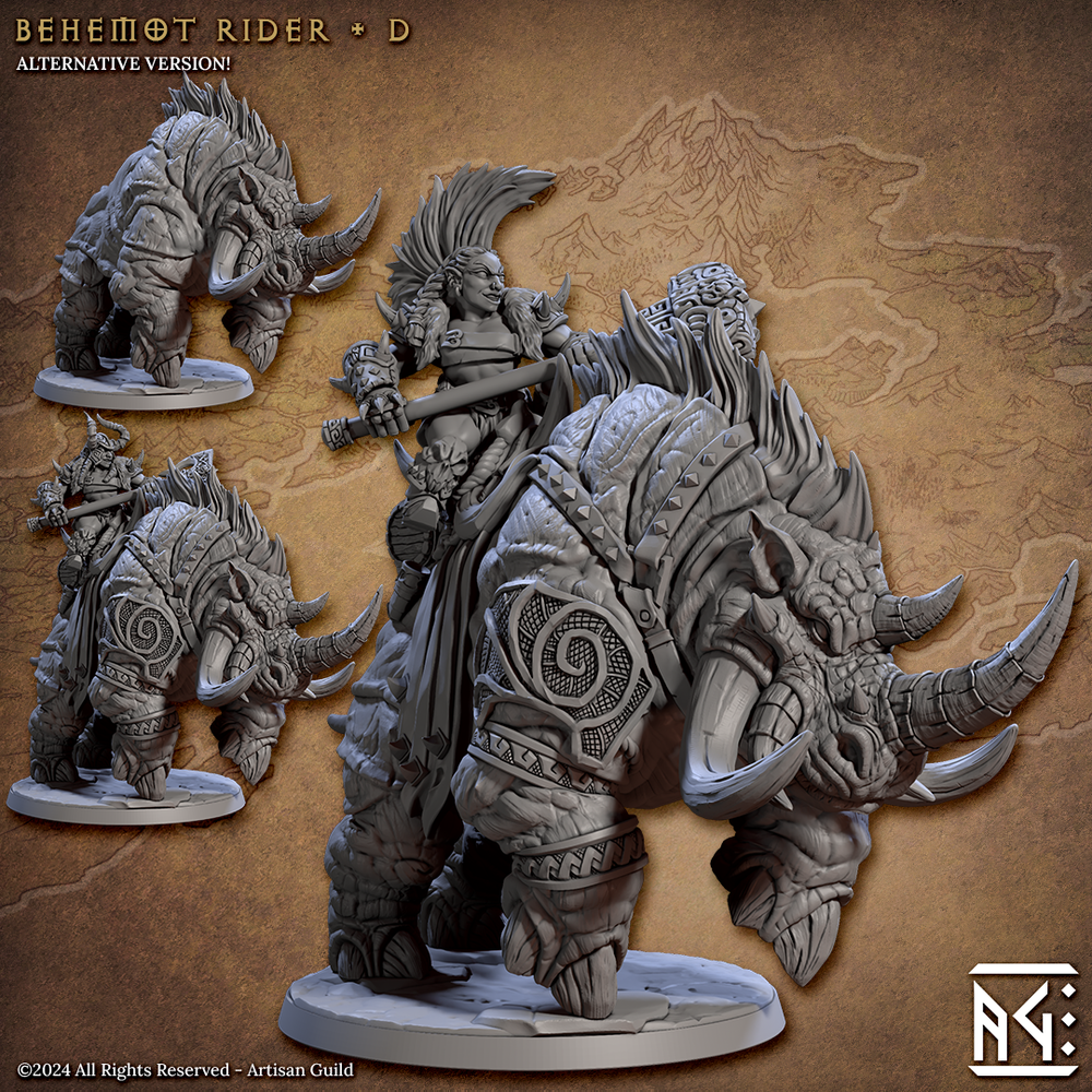 3D Printed Artisan Guild Behemot Riders Dwarf Berserkers Set 28mm 32mm (Online Only)