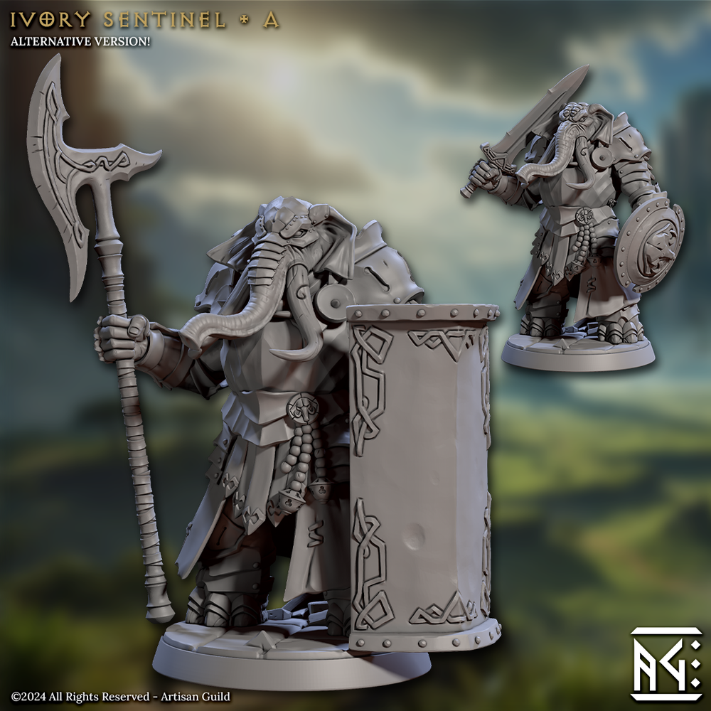3D Printed Artisan Guild Ivory Sentinels Elephorim Ivory Sentinels 28mm 32mm (Online Only)