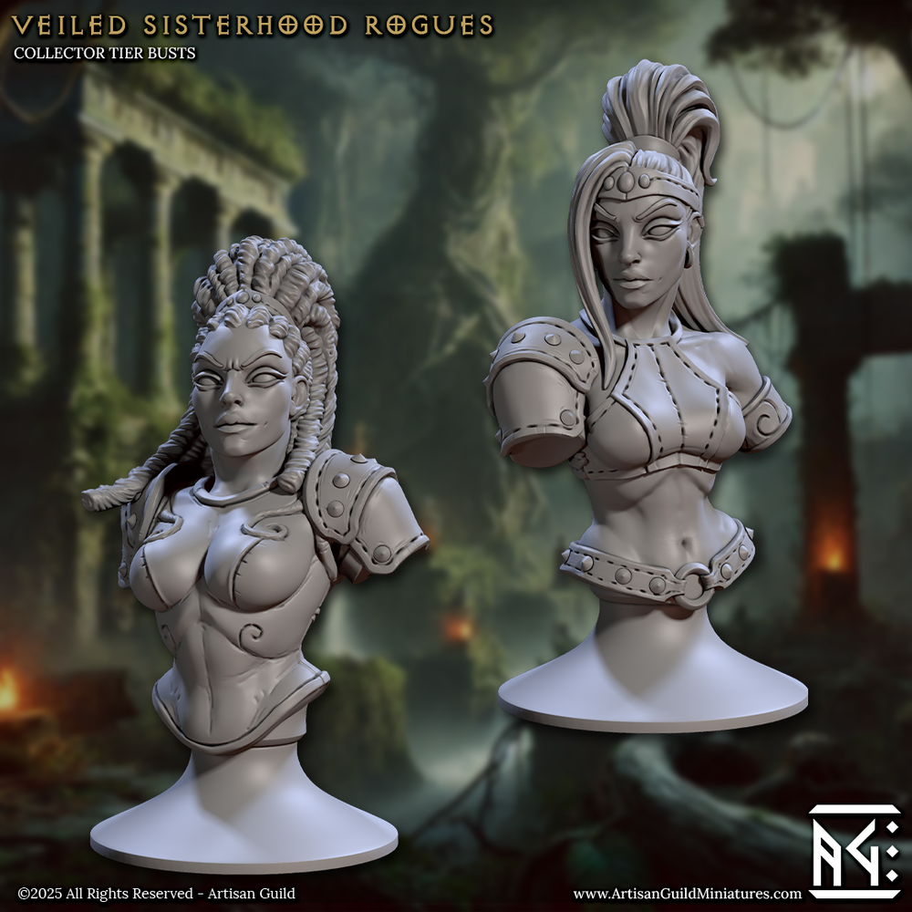 3D Printed Artisan Guild Veiled Sisterhood Bust Set 28mm 32mm (Online Only)