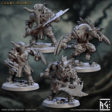 3D Printed Artisan Guild Chaos Minoc Set Rise of the Beastmen Set 28mm 32mm (Online Only)