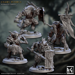 3D Printed Artisan Guild Chaos Minoc Set Rise of the Beastmen Set 28mm 32mm (Online Only)