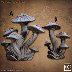 3D Printed Artisan Guild Fungal Clusters Deeproot Lurikeen Set 28mm 32mm (Online Only)