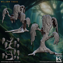 3D Printed Artisan Guild Modular Willow Trees Barkwraith Spriggans Set 28mm 32mm (Online Only)