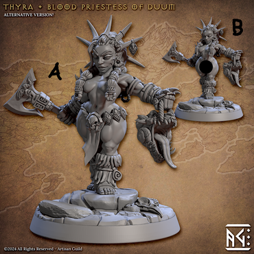 3D Printed Artisan Guild Thyra Blood Priestess of Duum Dwarf Berserkers Set 28mm 32mm (Online Only)