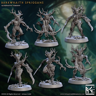 3D Printed Artisan Guild Barkwraith Spriggans Barkwraith Spriggans Set 28mm 32mm (Online Only)