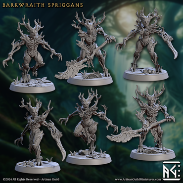 3D Printed Artisan Guild Barkwraith Spriggans Barkwraith Spriggans Set 28mm 32mm (Online Only)