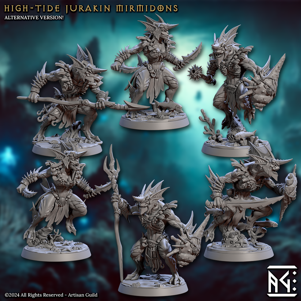3D Printed Artisan Guild High Tide Jurakin Mirmidons Mirmidons of the Death Tide 28mm 32mm (Online Only)