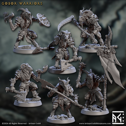 3D Printed Artisan Guild Gobor Warriors Set Rise of the Beastmen Set 28mm 32mm (Online Only)