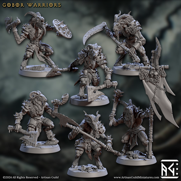 3D Printed Artisan Guild Gobor Warriors Set Rise of the Beastmen Set 28mm 32mm (Online Only)