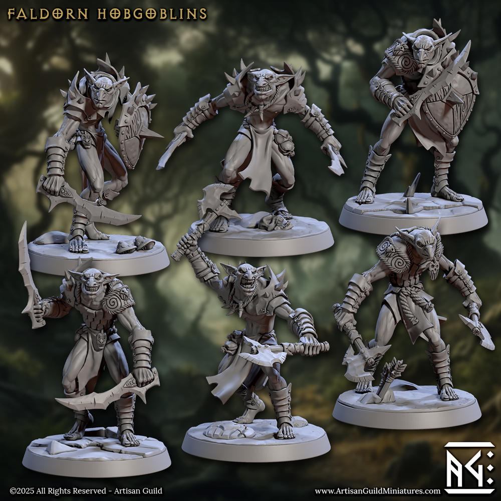 3D Printed Artisan Guild Faldorn Hobgoblins Set Faldorn Hobgoblin Set 28mm 32mm (Online Only)