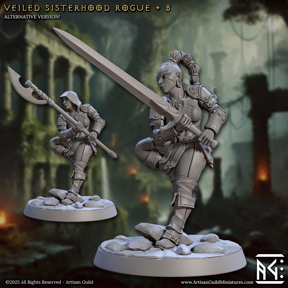 3D Printed Artisan Guild Veiled Sisterhood Rogues Veiled Sisterhood Set 28mm 32mm (Online Only)