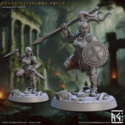 3D Printed Artisan Guild Veiled Sisterhood Rogues Veiled Sisterhood Set 28mm 32mm (Online Only)
