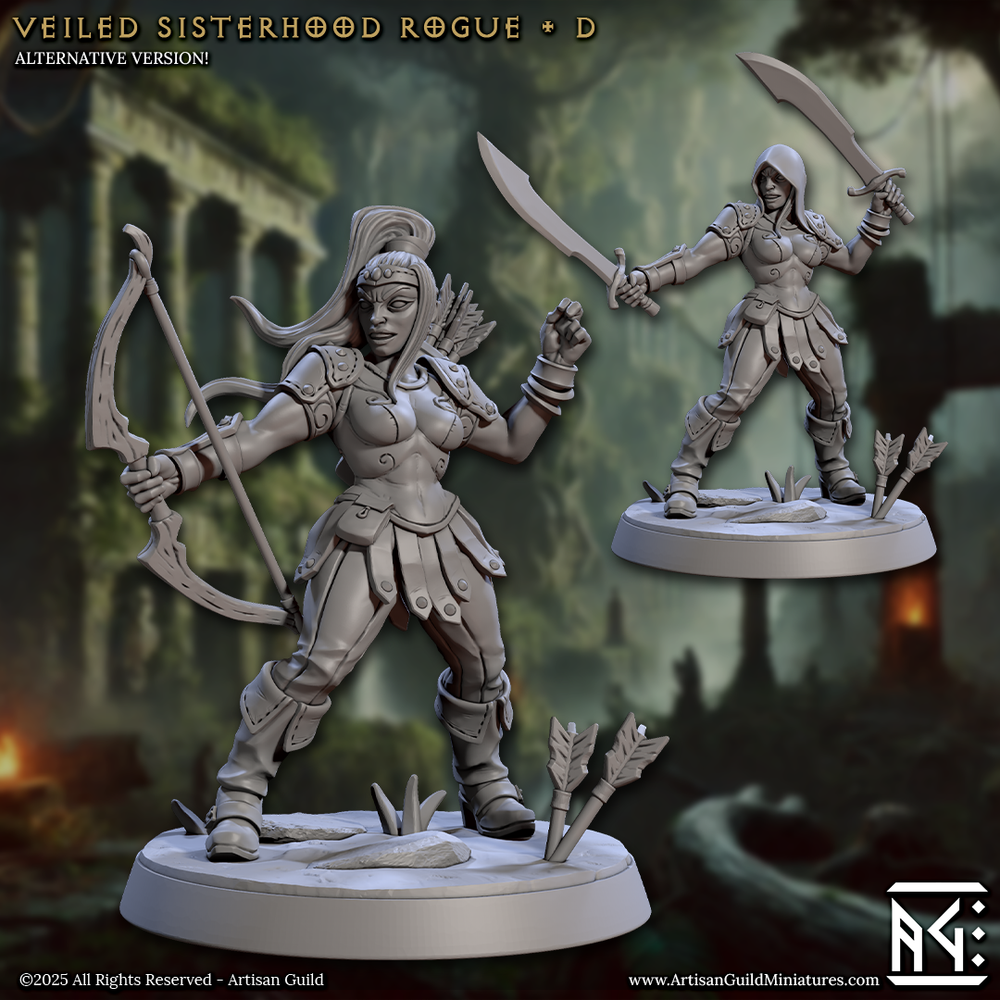 3D Printed Artisan Guild Veiled Sisterhood Rogues Veiled Sisterhood Set 28mm 32mm (Online Only)