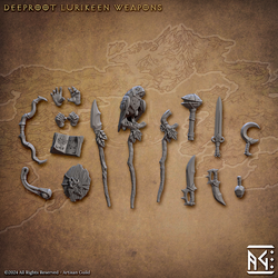 3D Printed Artisan Guild Deeproot Lurikeen Weapons Set Deeproot Lurikeen Set 28mm 32mm (Online Only)