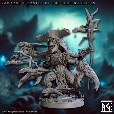 3D Printed Artisan Guild Zar Kash Master of the Lightning Eels Mirmidons of the Death Tide 28mm 32mm (Online Only)