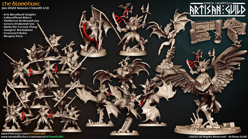 3D Printed Artisan Guild Standalone Weapons and Hands The Bloodhunt 28mm 32mm (Online Only)