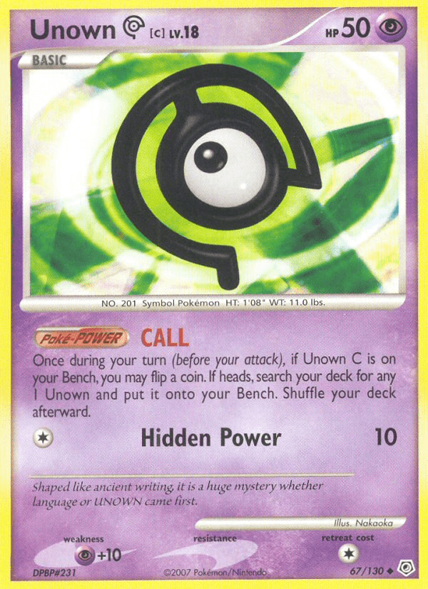 Unown C (67/130) [Diamond & Pearl: Base Set] (Online Only)