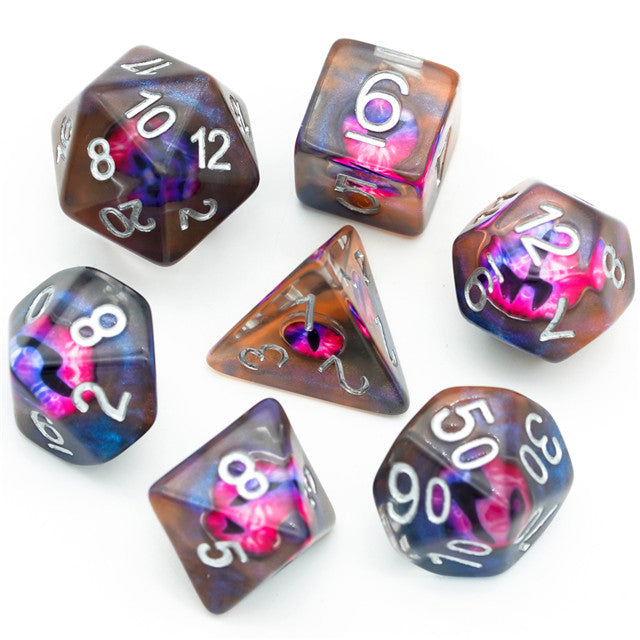 Demon Eye Dragon Eye Dice 7-Dice Set Resin Dungeons and Dragons Dice (Online Only)