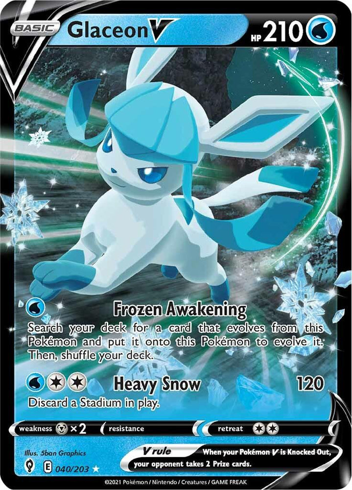 Glaceon V (040/203) [Sword & Shield: Evolving Skies] (Online Only)