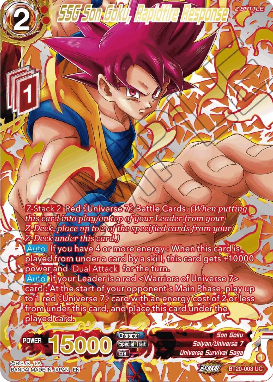 SSG Son Goku, Rapidfire Response (Gold-Stamped) (BT20-003) [Power Absorbed] (ONLINE ORDER ONLY)