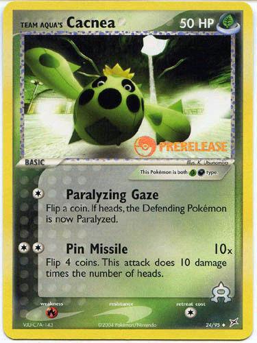Team Aqua's Cacnea (24/95) (Prerelease Promo) [EX: Team Magma vs Team Aqua] (Online Only)