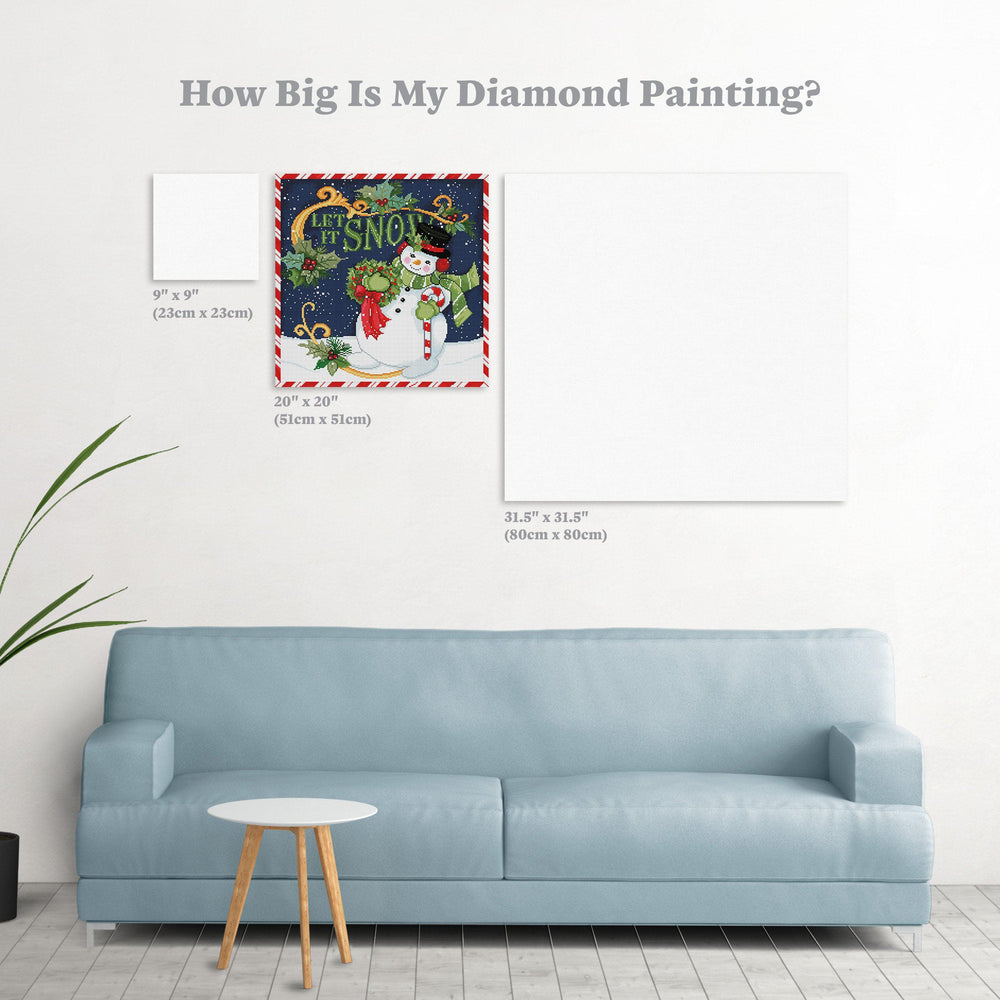 Diamond Art Club – Snowman (Let it Snow!) Christmas Diamond Painting (Square Drill, 20" x 20") (ONLINE ORDER ONLY)