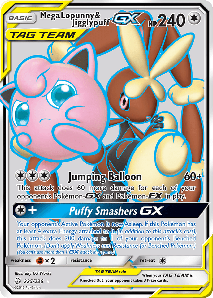 Mega Lopunny & Jigglypuff GX (225/236) [Sun & Moon: Cosmic Eclipse] (Online Only)