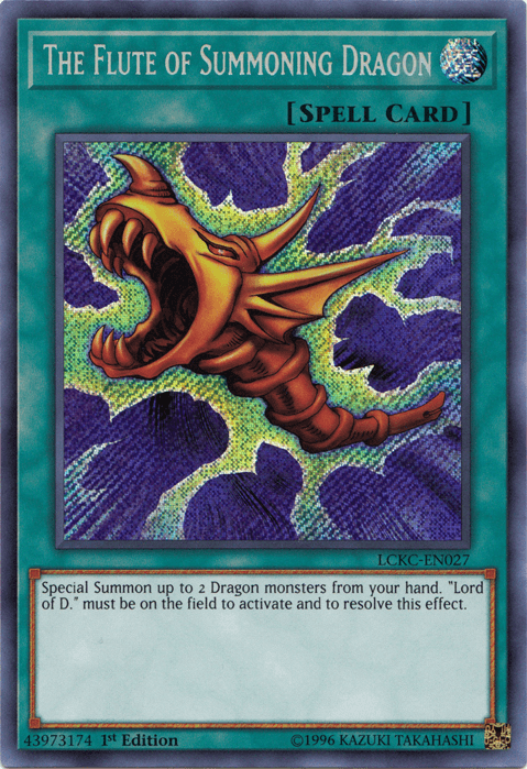 The Flute of Summoning Dragon [LCKC-EN027] Secret Rare (ONLINE ORDER ONLY)